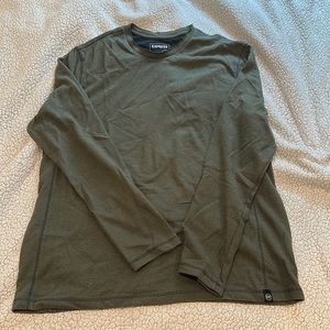 Express Men’s Olive Green Long Sleeve Tee